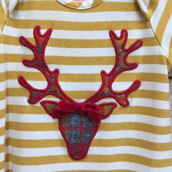 RICRAC AND RUFFLES ROMPER WITH APPLIQUED DEER HEAD - Picture 6 of 7